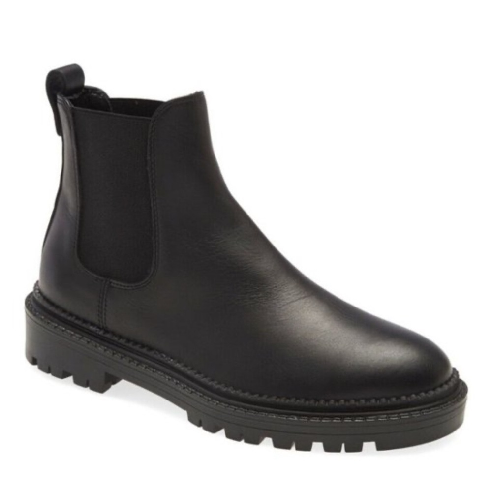 AGL Chelsea lug sole ankle black Nero platform leather combat boots 38.5